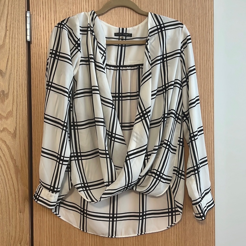 Black and white silk shirt